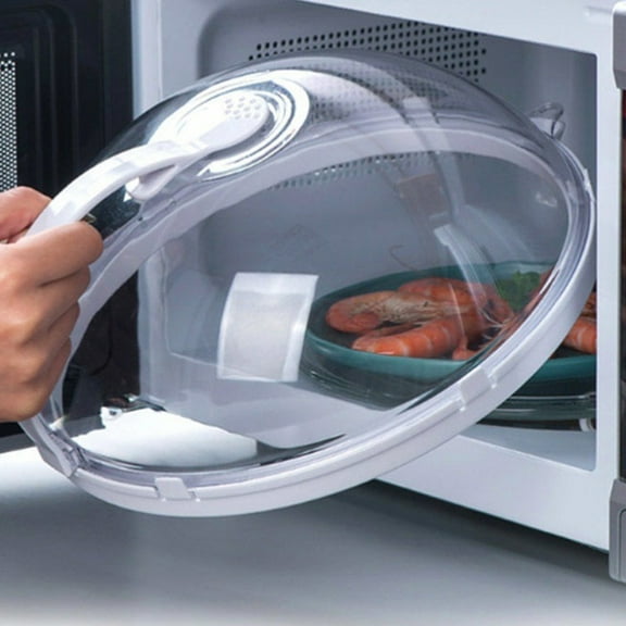 SPRING PARK Plastic Microwave Plate Cover Splatter Lid Plate Shell with Steam Vent Handle