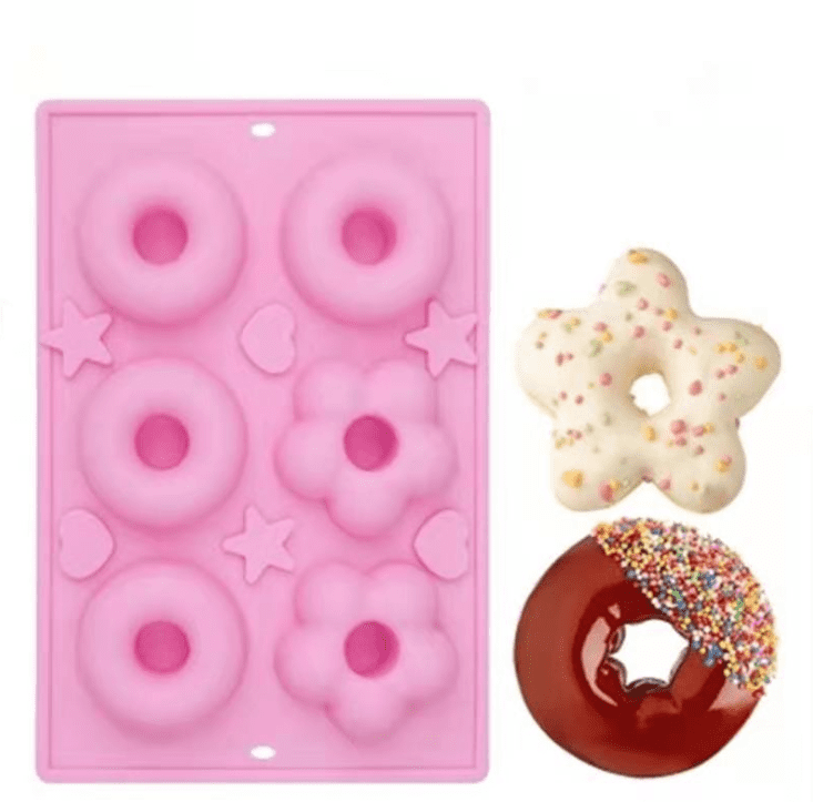 Donut Silicone Mold DIY Cake Cookie Model 6 Even Round Shape Bake Making Tools 
