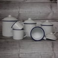 thumbnail image 1 of Taza cilíndrica de esmalte blanco puro engrosada de 6 a 12 cm, taza de té de hierro esmaltado retro nostálgico de estilo antiguo para la oficina y el hogar, 1 of 5