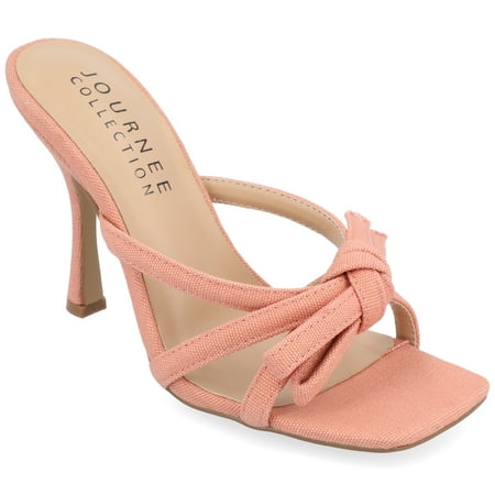 

Journee Collection Womens Cilicia Slip On Multi Strap Open Toe Pumps