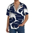 thumbnail image 3 of Balery Angry Shark Men's Casual Button Down Shirt Short Sleeve Textured Summer Cuban Beach Shirts-3X-Large, 3 of 7