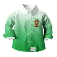 thumbnail image 3 of RXMEKW Chemise à Manches Longues Imprimée de la Saint-Patrick pour Garçons avec Col Rabattu, 95 % Coton 5 % Élasthanne, Vert, 3 of 7