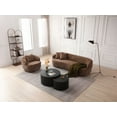 thumbnail image 2 of Modern Mid Century Brown Boucle 1-Seat 85cm Swivel Sofa for Living Room Bedroom Office, 2 of 10
