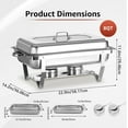 thumbnail image 2 of Chafing Dish for Buffet, 8QT Buffet Servers, Rectangle Catering Stainless Steel Catering Food Warmer for Christmas, Buffet, Party, Birthday (4), 2 of 8