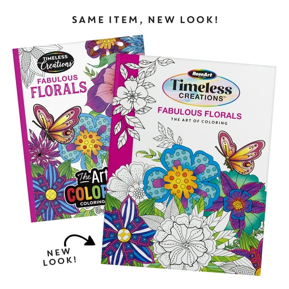 Cra-Z-Art Timeless Creations Adult Coloring Book, Fabulous Florals, 64 Pages