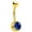 Dark Blue, variant on Belly Piercing Rings - Gold-Plated Large CZ Gem 5 Colors Avail- 14ga - Sold Each