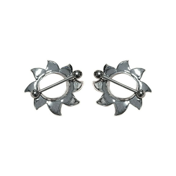 Nipple Shields Surgical Steel Tribal Blade Design 14g - Sold as a pair