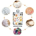 thumbnail image 6 of Yayeee 4 Pack Qtip Holder Bathroom Cotton Swab Canister with Lid Clear Dispenser Set, Colorful Retro Floral, 6 of 6