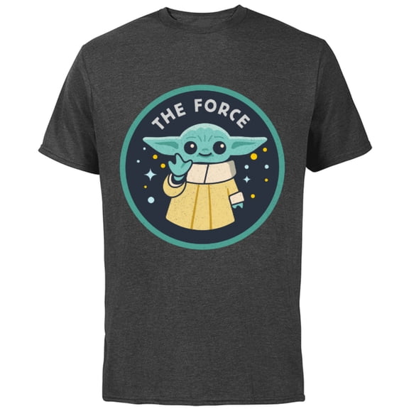 Star Wars The Mandalorian Grogu The Force - Short Sleeve Cotton T-Shirt for Adults - Customized-Charcoal