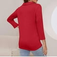 thumbnail image 5 of ZyeKqe Womens Tops Dressy Casual 3/4 Length Sleeve V Neck Blouses Half Zip up Collar Work Top Shirts, 5 of 7
