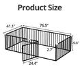 thumbnail image 4 of Twin Montessori Floor Bed with 20.6" High Safety Fence& Anti Collision Cotton, Metal Floor Bed with Slats, Black, 4 of 6