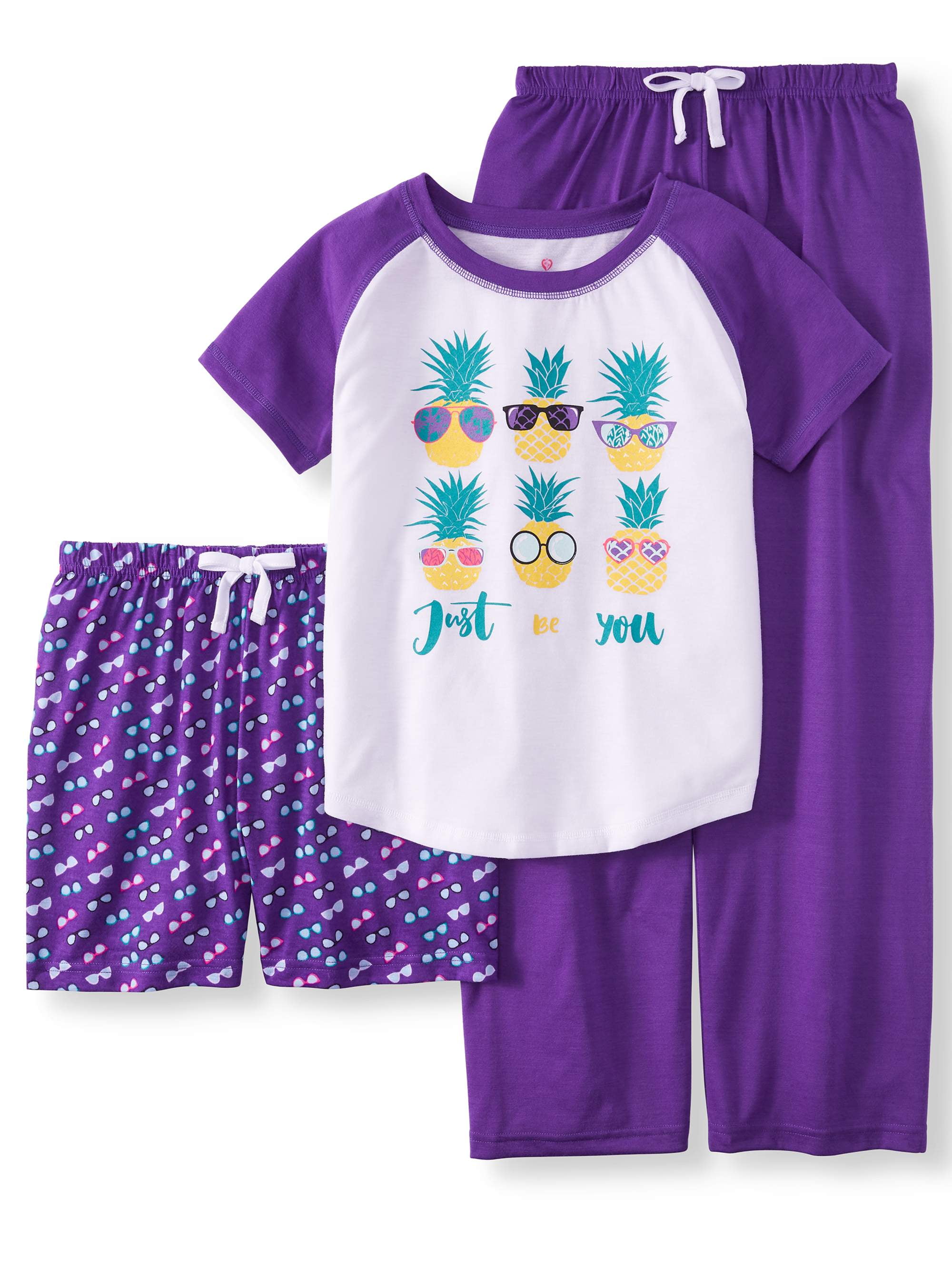 Chili Peppers Girls 3 piece pineapple pajama sleep set little