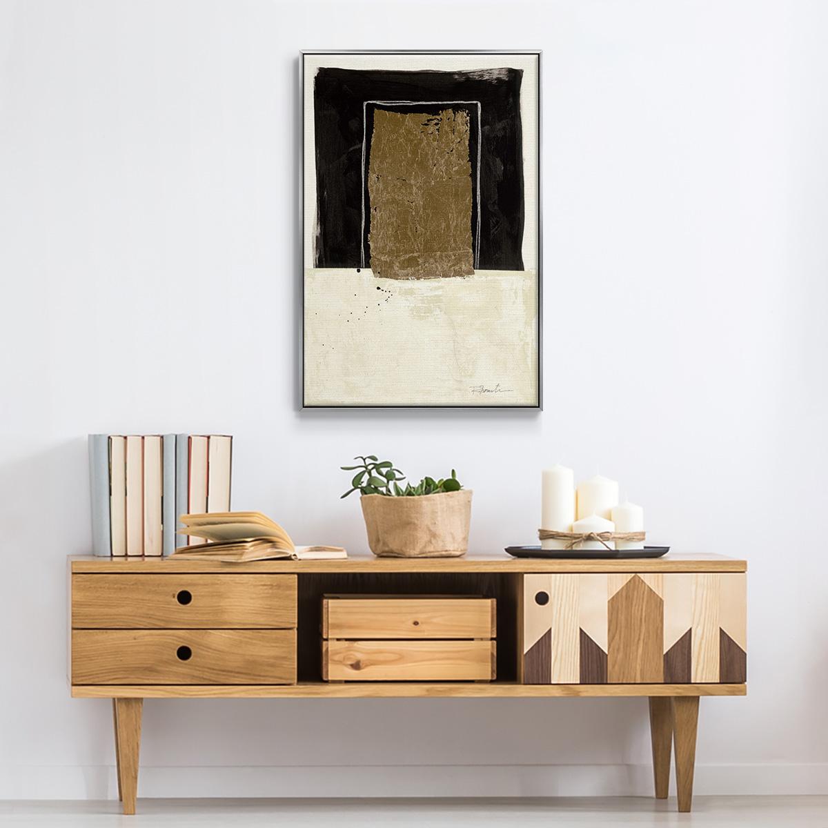 Standing Strong I Framed Premium Gallery Wrapped Canvas - Ready to Hang - 27 x 41 - Silver Floating Frame