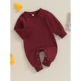 thumbnail image 3 of Wassery Baby Boys Girls Fall One Piece Jumpsuits Newborn Boys Girls Long Sleeve Romper Pants Infant Boys Girls Spring Onesie Bodysuit Clothes 0-18M, 3 of 9