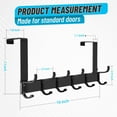 thumbnail image 2 of Over The Door Hooks,Over The Door Organizer, Movable over the Door Towel Rack with 6 Dual Coat Hangers,Heavy-Duty Over Door Hook Organizer, Black Over The Door Hanger Fits 1-3/4" Thick, 2 of 13