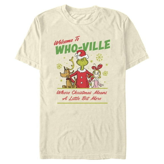 Mens The Grinch Welcome to Whoville Friends T Shirt