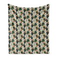 thumbnail image 1 of Hibiscus Soft Flannel Fleece Throw Blanket, Tropical Flowers in Real Life Tones, Cozy Plush for Indoor and Outdoor Use, 50" x 60", Multicolor, by Ambesonne, 1 of 5
