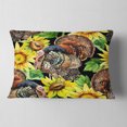 thumbnail image 2 of Designart Turkey Bird with Sunflowers - Floral Throw Pillow - 12x20, 2 of 5