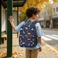 thumbnail image 6 of Dinosaur and Text Navy Blue Pattern 17" School Backpacks for Teens,Waterproof Oxford Fabric,S-Shape Padded Straps for School,Travel,Hiking,Camping, 6 of 6