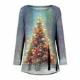 thumbnail image 5 of Fesfesfes Ugly Xmas Sweater Women's Christmas Print Loose Top Crew Neck Long Sleeves Clearance, 5 of 5