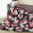 thumbnail image 6 of Fuzoiu Rose Flowers Print Ultra-Soft Micro Fleece Blanket,All Seasons Flannel Throw, Lightweight Blanket for Bed, Sofa, Couch, Movie Night, Camping, and Travel-40"x30", 6 of 7