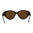 thumbnail image 4 of Womens Oversized Mod Oval Thick Temple Plastic Chic Sunglasses Tortoise Brown, 4 of 4