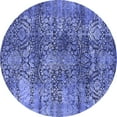 thumbnail image 1 of Ahgly Company Machine Washable Indoor Round Oriental Blue Industrial Area Rugs, 7' Round, 1 of 4