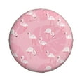 thumbnail image 2 of Bingfone Pink Flamingos And Flowers Spare Tire Cover Weatherproof Universal Wheel Protectors For Rv Camper Travel Trailer Suv Truck 17 Inch, 2 of 9