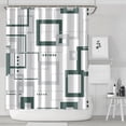 thumbnail image 2 of Green White Shower Curtain Set with Hooks Grey and White Shower Curtains Grey Shower Curtain Geometric Bath Curtains Decorative Gray Shower Curtain Water Repellent, 72x84, 2 of 4