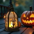thumbnail image 5 of Holloyiver 2025 New Halloween Decor Black Gothic Lantern Lights,Halloween Portable Lantern Orange LED Indoor and Outdoor Decorative Lights for Indoor Outdoor Table Decorations, 5 of 6