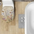 thumbnail image 4 of ZIATUBLE Butterfly Daisy Toilet Seat Cover Elongated Toilet Cover Protector Universal Easy to Clean Toilet Lid Covers for Bathroom Soft Toilet Seat Lid Cover Fits Most Lids, 4 of 6