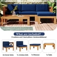 thumbnail image 6 of 5-Piece Outdoor Backyard Patio Wood Sectional Sofa Seating Group Set with Cushions (Natural), 6 of 12