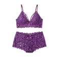 thumbnail image 6 of Yuanlook Women Plus Size Lace Loungewear Set, Spaghetti Strap V Neck Cami Crop Top & High Waist Shorts Bow Decor Daily Sleep Outfit S-XXXXL, 6 of 7