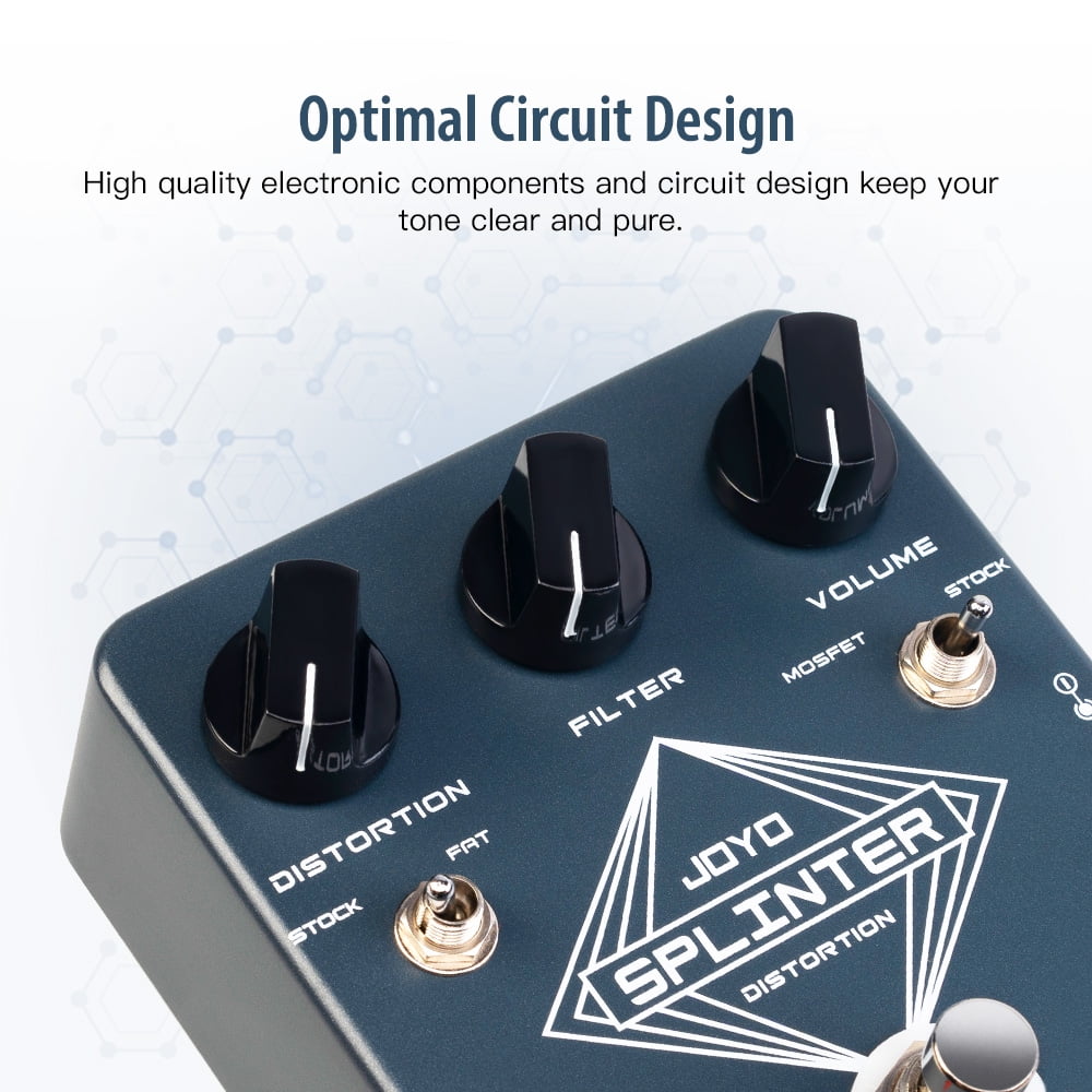JOYO JF-21 SPLINTER Distortion Guitar Effect Pedal 2 Modes with Clipping Circuits