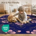 thumbnail image 4 of ODIKA 8'x10' Washable Area Rug Non-Slip Chair-Friendly Mat Japanese Cherry Concentric Border Petal Tufted Chinese Asian for Dining Room, Large Office, Lounge, 4 of 7