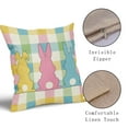 thumbnail image 4 of ABSOP Spring Easter Pillow Covers 20x20 Inch Set of 2 Colorful Bunny Buffalo Plaid Pillow Cases Outdoor Linen Square Cushion Cover for Bedroom Home Sofa Couch Bed, 4 of 7