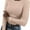 Apricot, variant on ZANKLEY Womens Long Sleeve Stretch Crewneck Ribbed T-Shirt Fitted Casual Basic Tops