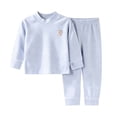 thumbnail image 2 of Cethrio Girls' Pajama Sets Long Sleeve, Fall Winter 2 Piece Comfortable Girls' Sleepwear Sky Blue Size 12-13T, 2 of 6