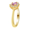 thumbnail image 2 of 14k Yellow Gold, Dainty Heart Shape Ring Purple CZ Jun Synthetic Birthstones Size 8, 2 of 3