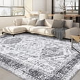 thumbnail image 2 of HOMERRY Area Rug 9' x 12' Floral Area Rug for Living Room Washable Soft Indoor Floor Carpet, Grey, 2 of 7