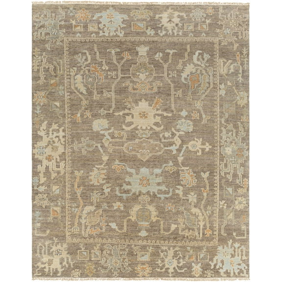 BoutiqueRugs Berke Farmhouse Area Rug - Dark Brown, Off White, Medium Gray - 2' x 3'
