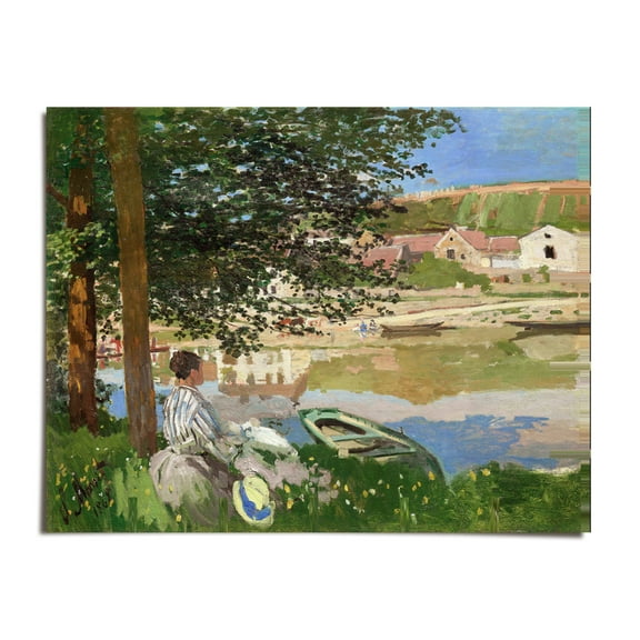 On the Bank of the Seine, Bennecourt - Claude Monet - 8x10 - Wall Art Print - UNFRAMED