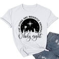 thumbnail image 2 of Gibobby Camisas Para Mujer Elegantes Camiseta de manga corta con cuello redondo y estampado de para mujer O Holy Night（Blanco， XL), 2 of 3