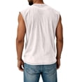 thumbnail image 4 of Men's Crew Neck Muscle Tee with "USA" Surrounded by Stars and Vertical "250 Years" Text Beside Distressed Striped Flag, Soft Cotton Blend for Daily Wear White M, 4 of 4