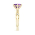thumbnail image 3 of ANGARA Natural Tapered Shank 1.7 ct Amethyst Solitaire Ring with Diamonds in 14K Yellow Gold for Women (Size-8mm) | February Birthstone, Anniversary, Jewelry Gift for Women | Natural Amethyst Ring, 3 of 8