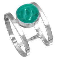 Natural Amazonite Women Jewelry 925 Sterling Silver Ring