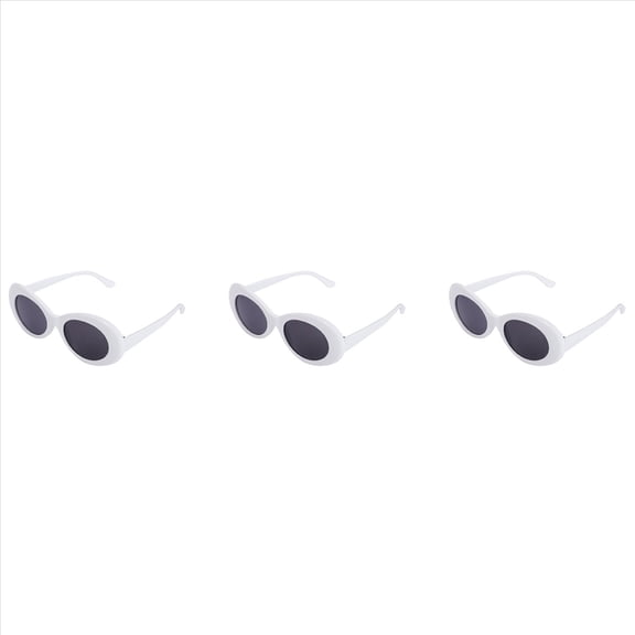 3X Vintage Oval Sunglasses Women Retro Sunglass Man Fashion Female Male EyewearUV400 Sun Glass White S17022,3 x Sunglasses,White
