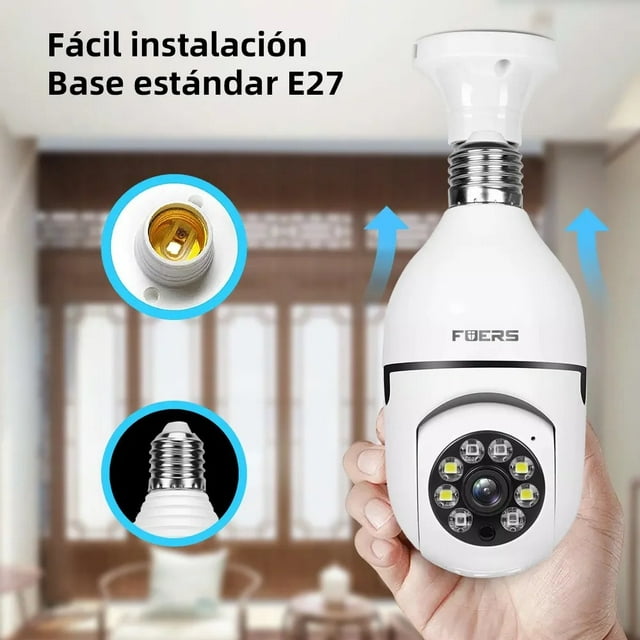 2pcs Cámara De Seguridad Wifi De 360° Visión Nocturna Alarma