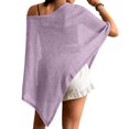 thumbnail image 4 of Women's Knit Poncho Cape Shawl, Lightweight Pullover Swimsuit Cover Up for Women, Solid Color Breathable Chiffon Feel Cape for Beach, Resort and Casual Daily Wear Light Violet, 4 of 4