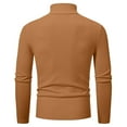 thumbnail image 4 of LOVZFMLL Sweaters for Men, Solid Color Turtleneck Ribbed Pullover, Classic Casual Half-Zip Stretchy Layering Shirt, Fall Clothes, Warm Winter Tops, 4 of 8